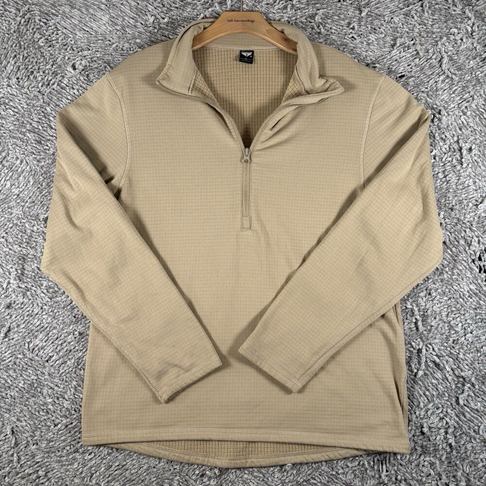 Condor Outdoor Mens XL Coyote Tan Grid Fleece 1/2 Zip Tactical Base Pullover
